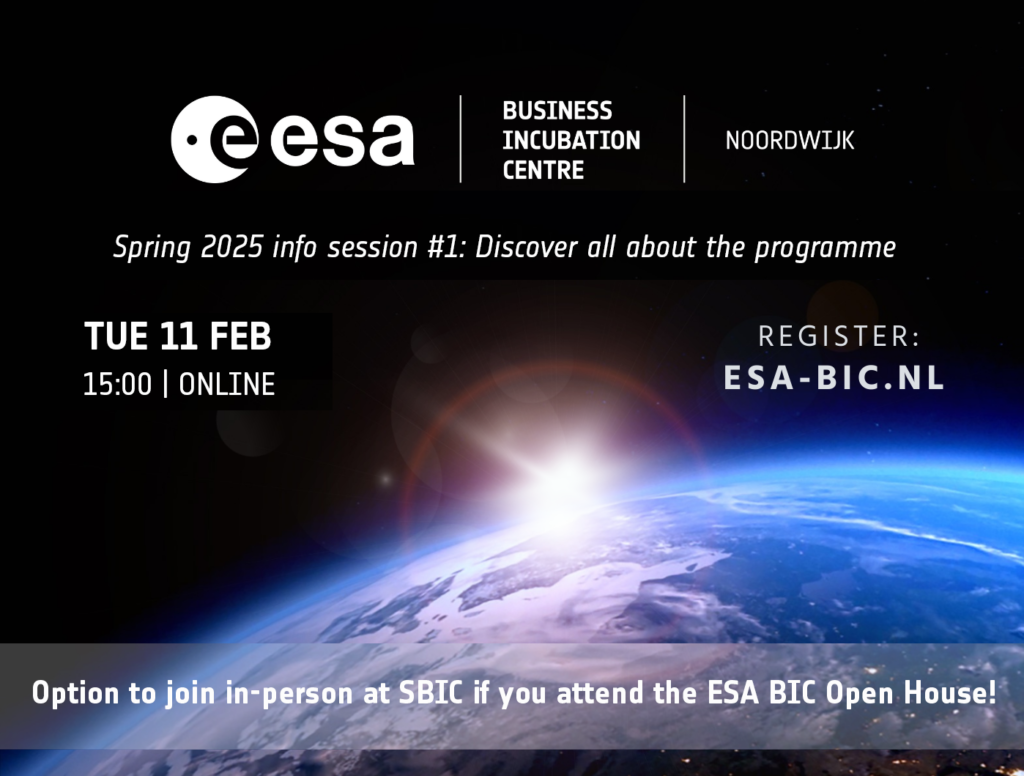 banner for ESA BIC with sunrise over the Earth's horizon as viewed from space