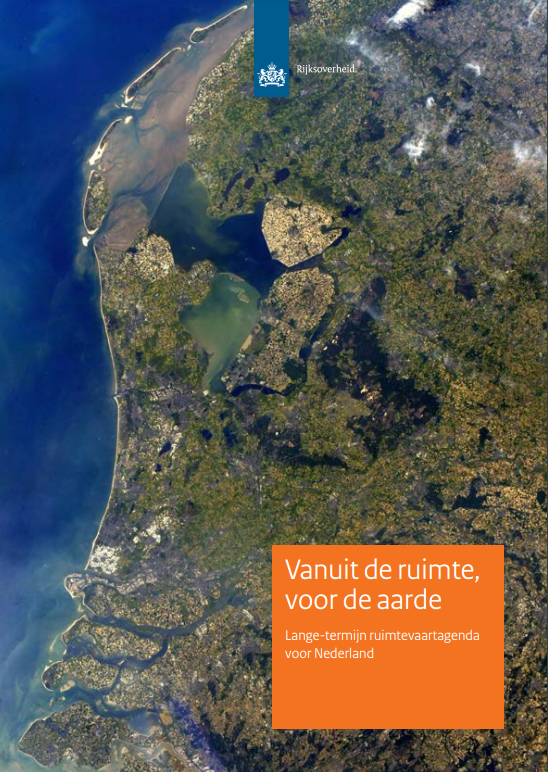 satellite imagery of the Netherlands on the cover of the long-term space agenda