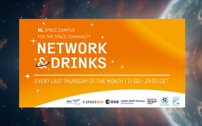 NL Space Campus Network & Drinks orange-hued banner