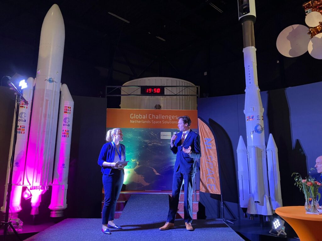 space business professionals on stage at Space Expo