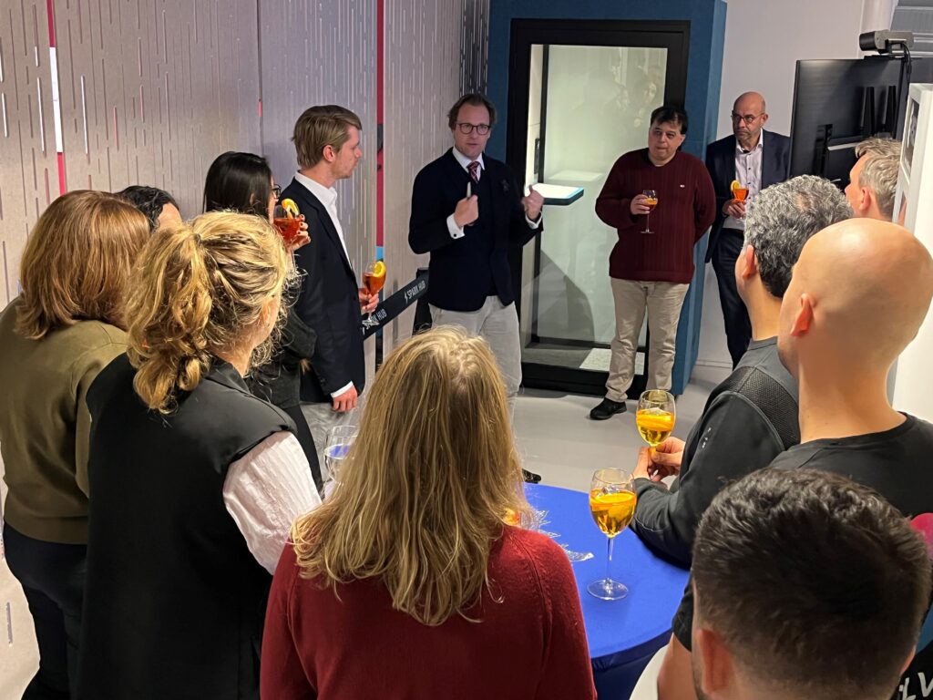 guests stood at SBIC Noordwijk during the opening ceremony for the Spark Hub