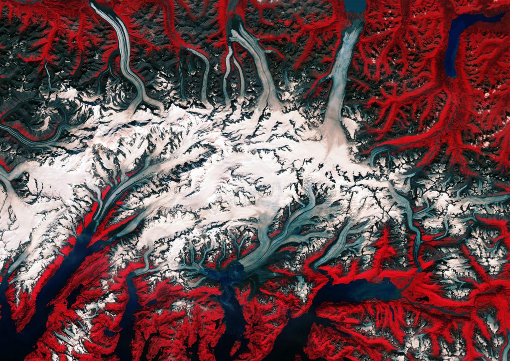 Copernicus Sentinel 2 photo of a glacier in Colombia