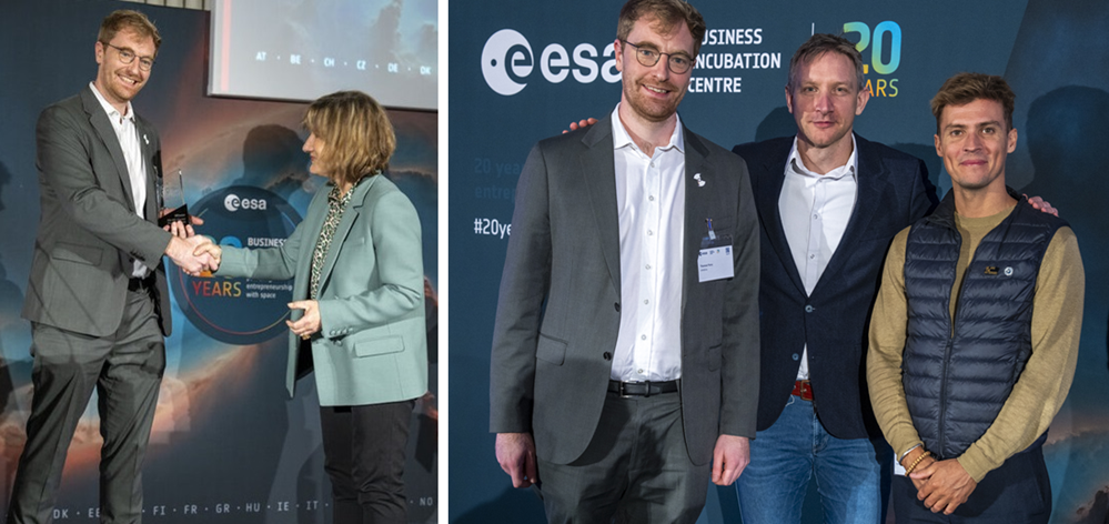 space business professionals on stage at ESA event in Munich