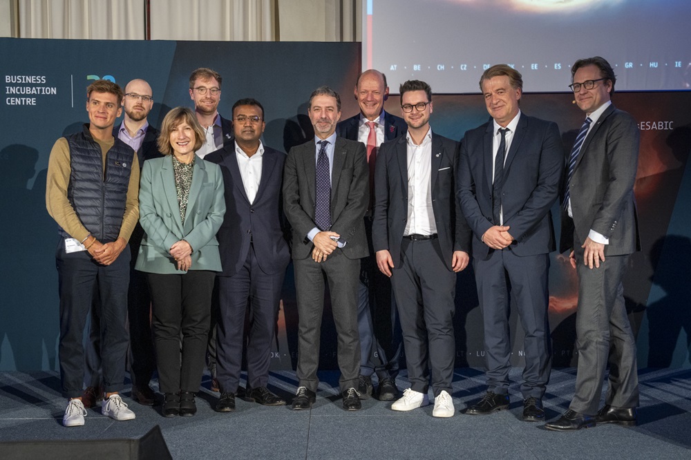 space business professionals on stage at ESA event in Munich