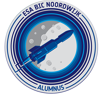 rocket ship on alumnus patch for ESA BIC Noordwijk