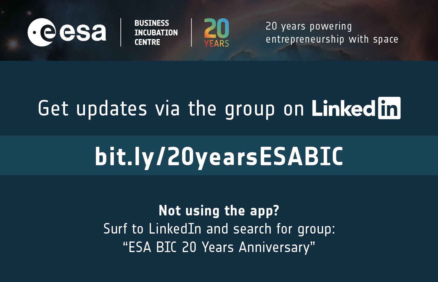 20 years ESA BIC LinkedIn group