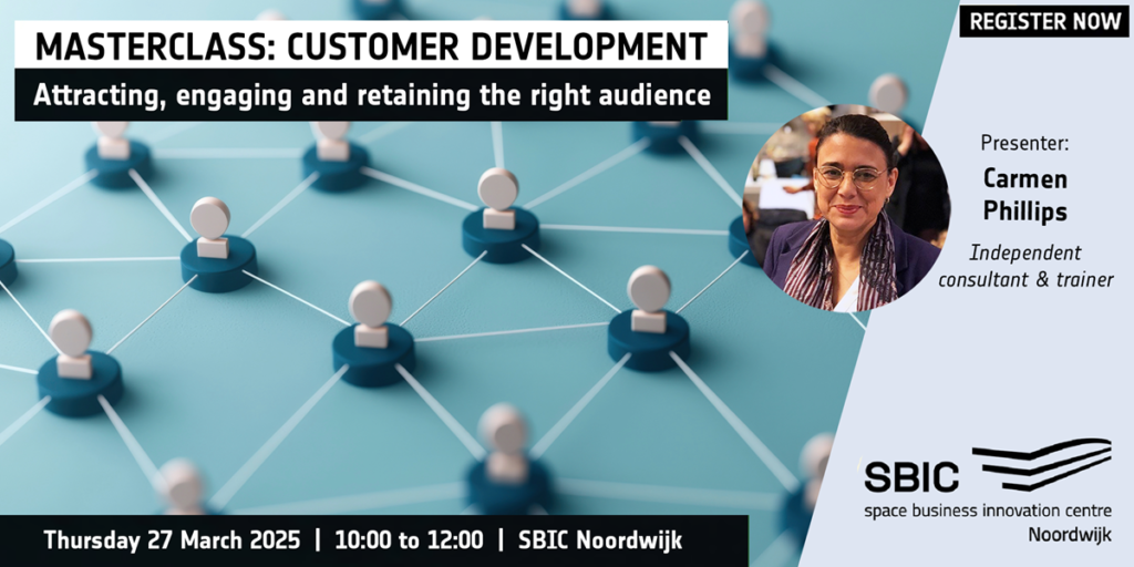 customer development event promo banner with headshot of presenter