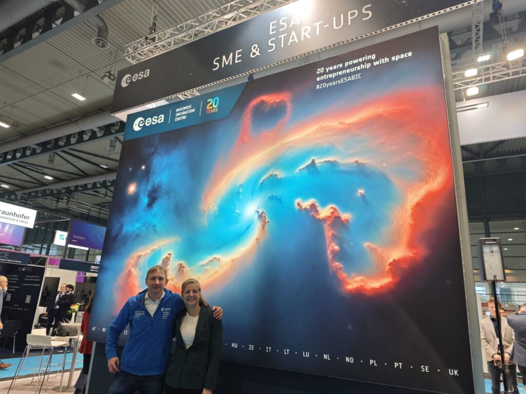 space business professionals at trade fair