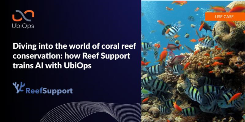 UbiOps case study banner with coral reef and colourful fish